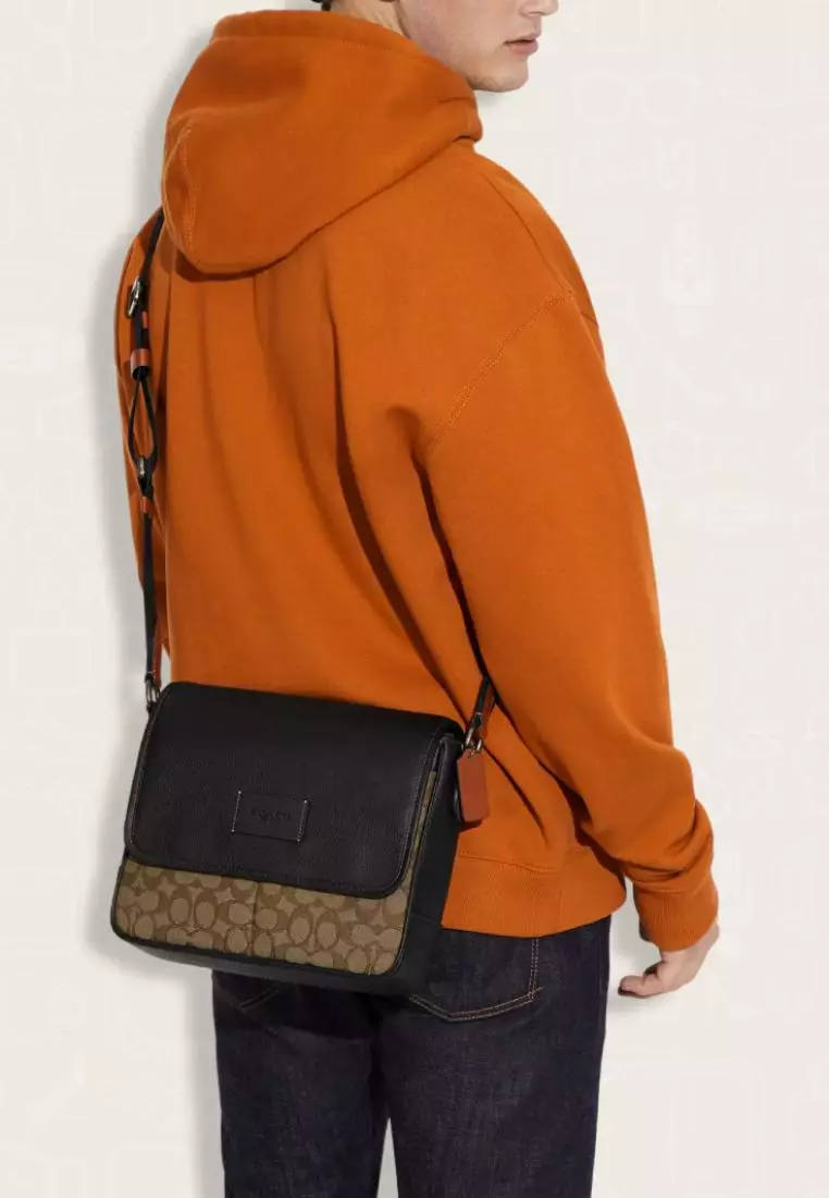 Coach Sprint Map Bag 25 In Signature Jacquard Khaki Black Multi