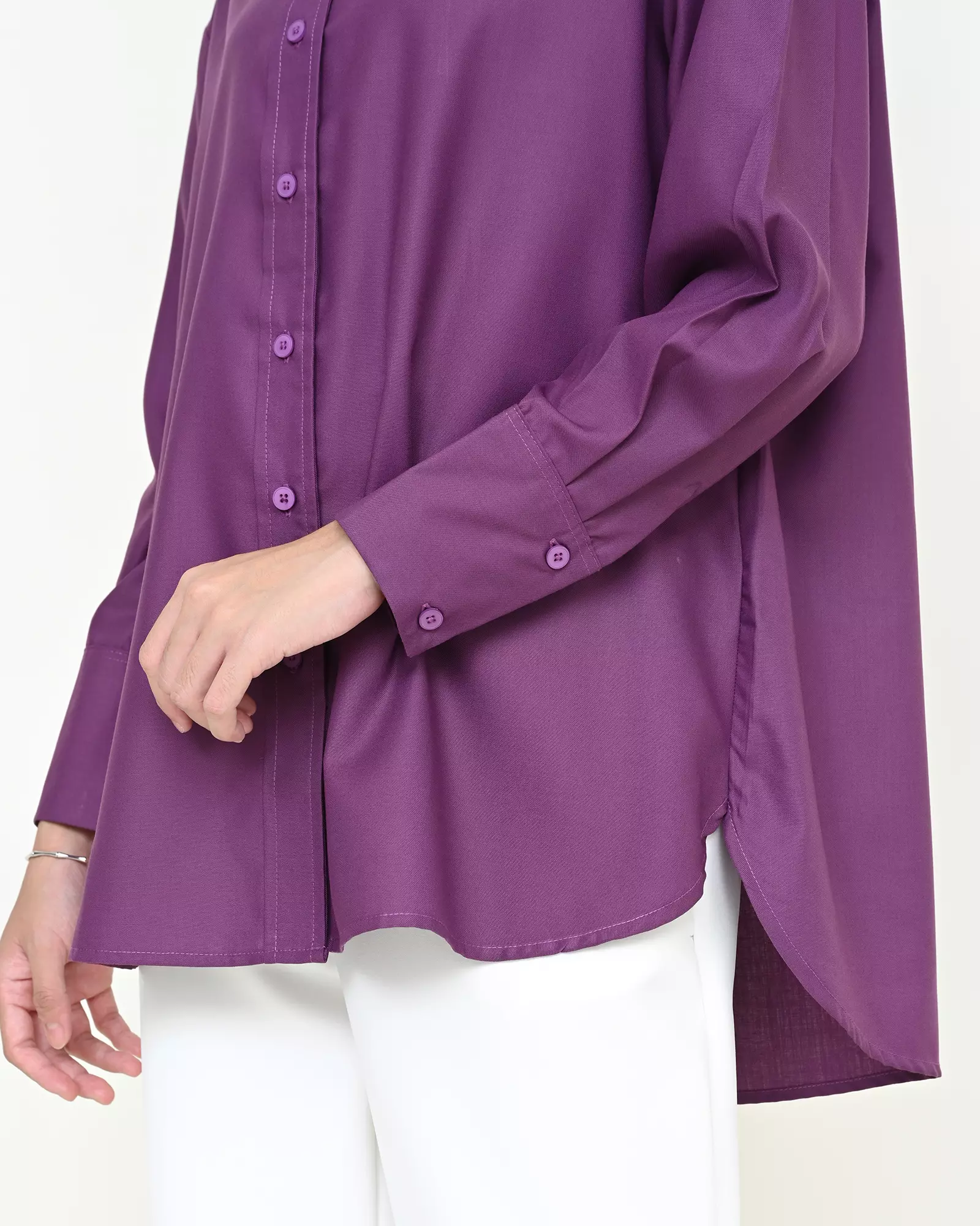 Geulis.id PIPER SHIRT / KEMEJA OVERSIZE WANITA - PURPLE