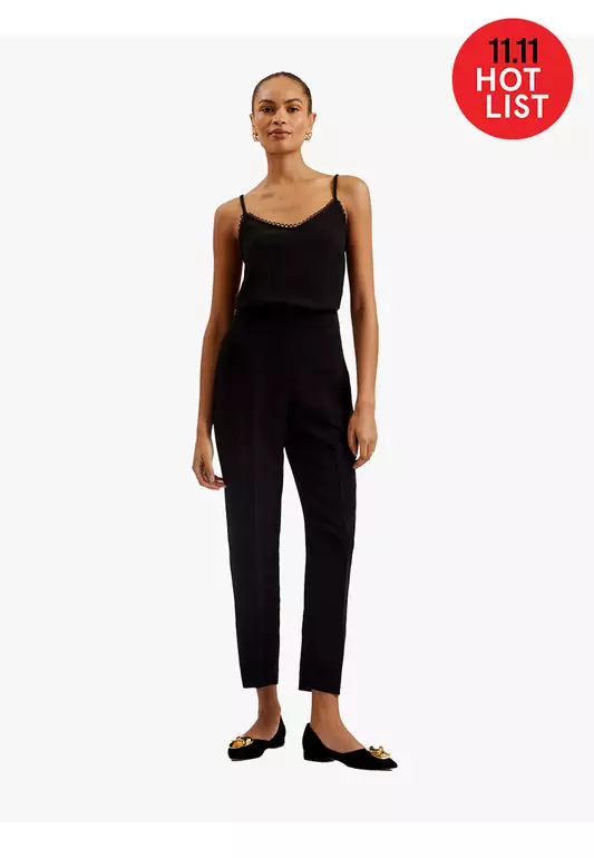 ANDRENO Strappy Cami With Looped Trims - Black