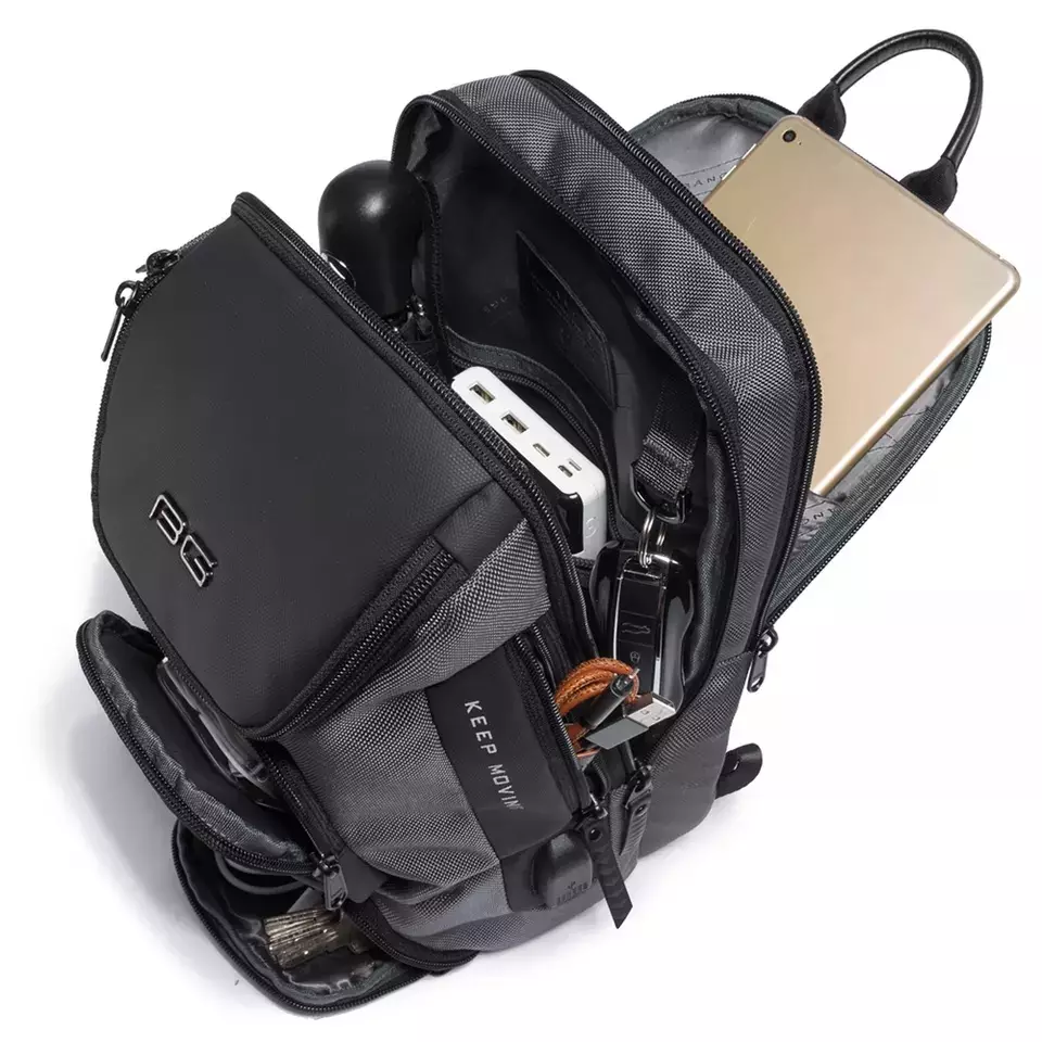 Bange BG7086 Tas Selempang Sling Bag Pria - BLACK GREY