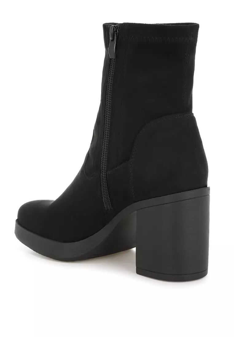 Sepatu Bot Kaus Kaki Microfiber Warna Hitam