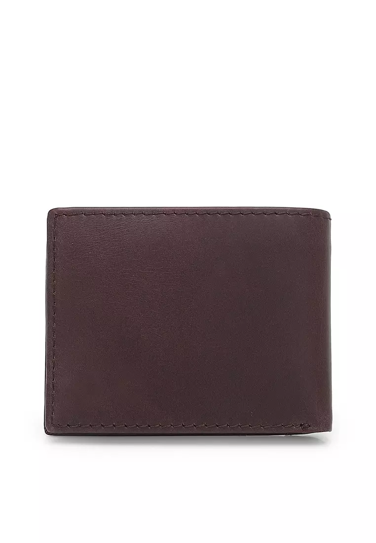 Men's Genuine Leather RFID Short Wallet - Brown