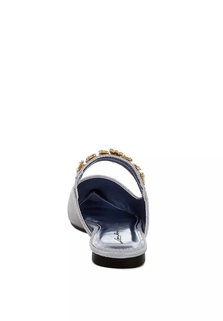 Sandal Tali Berlian Imitasi Glitter Warna Lilac