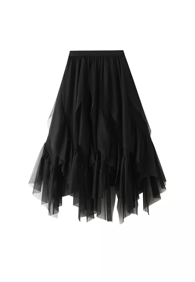 Black ruffle 2024 skirt 60