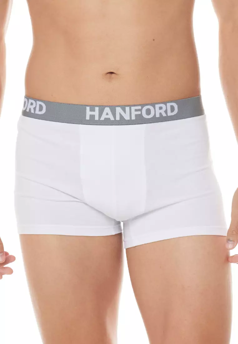 Cotton w/ Spandex Men's Boxer Briefs Ansel - White (3in1 Pack) S-4X Big Plus Size