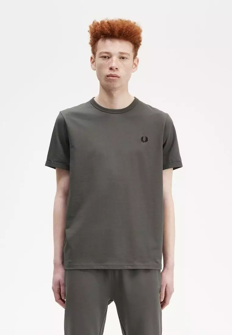 Fred Perry M3519 Ringer T Shirt Field Green