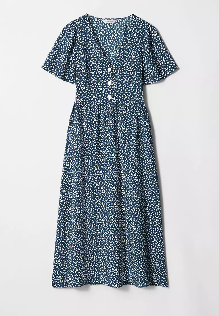 V-Neck Midi Dress