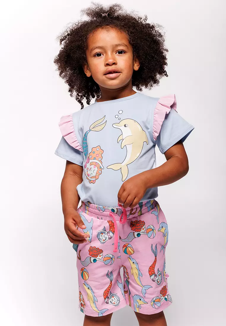 Shorts with mermaids and dolphins