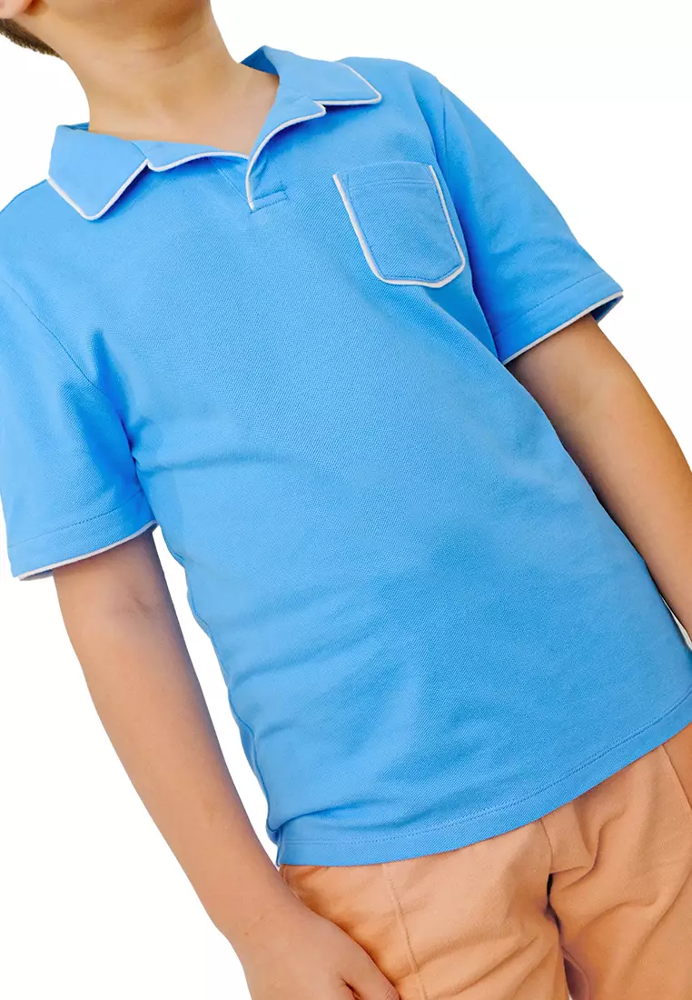 Boys Contrast Piping Polo Shirt