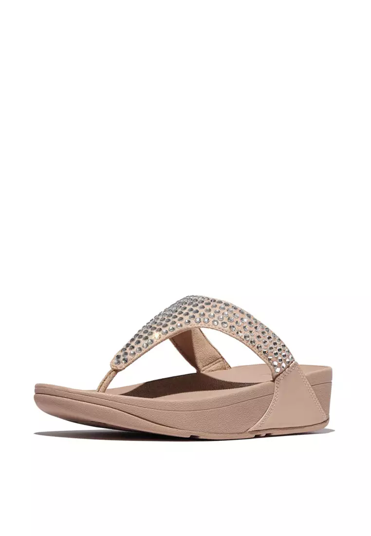 FitFlop LULU Maxi-Crystal Toe-Post Sandals - Classic Beige (E5U-B41)