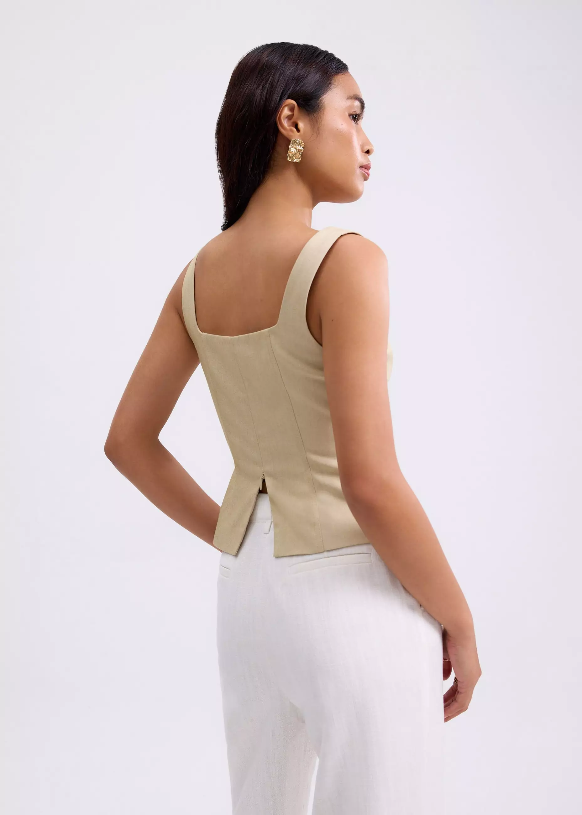Atasan Wanita - Jasmine Soft Square Neck Fitted Top
