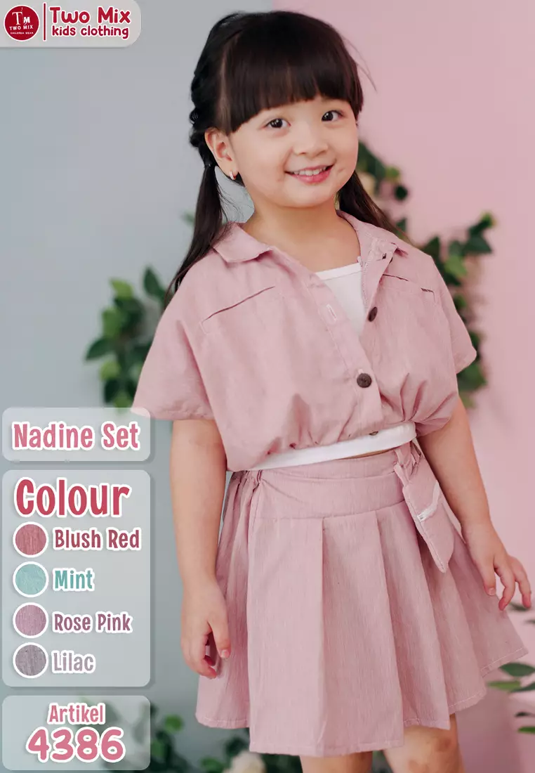 Two Mix - Nadine One Set Baju Setelan Anak Perempuan Lucu 1-6 Tahun 4386 Mint