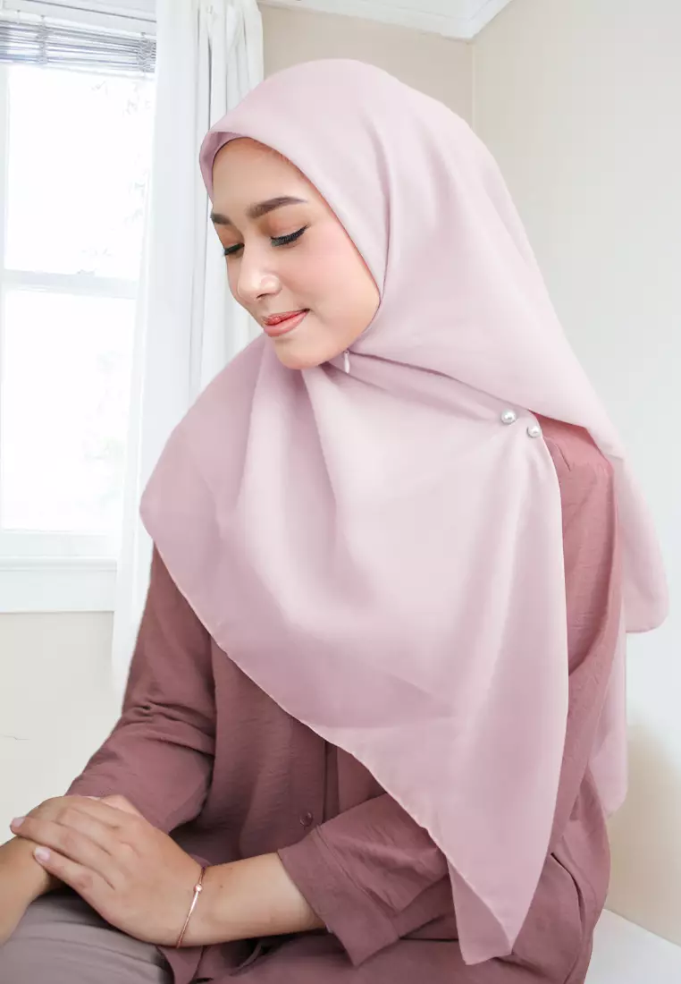 Cotton Bee - Shanara Instan | Hijab Segiempat Resleting - Cotton Candy