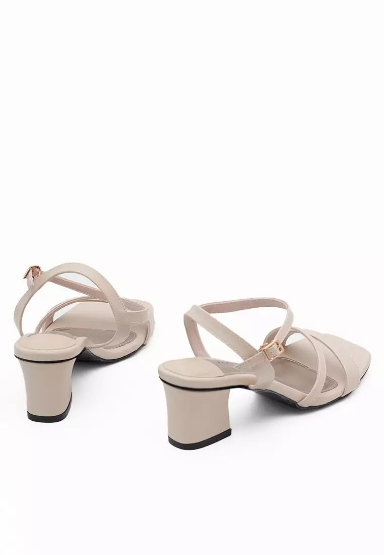 VIVI NICI - Gabriella Sepatu Sandal Wanita Hak 5 cm Cream