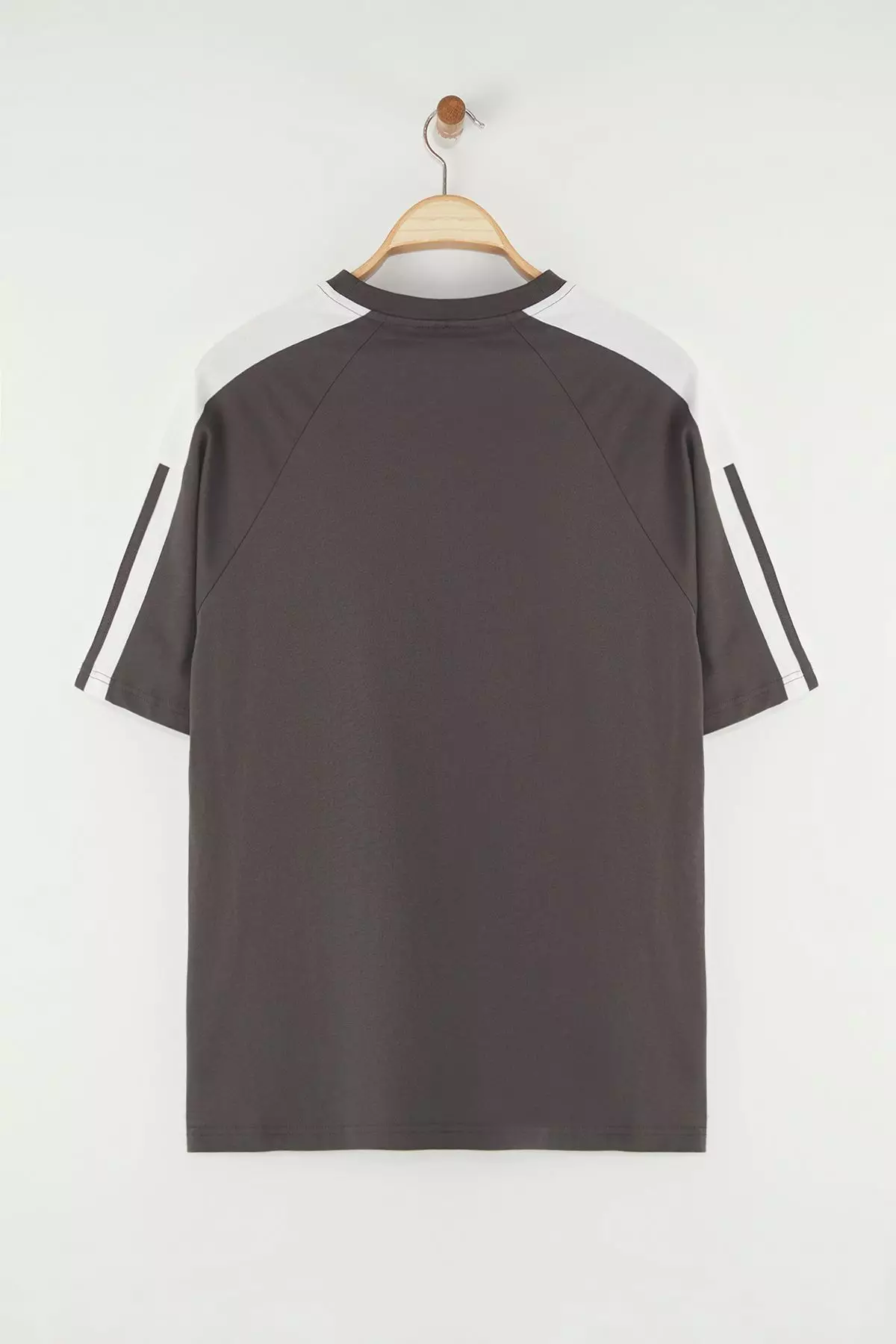 Anthracite College Oversize/Wide Cut 100% Cotton Color Block T-Shirt TMNSS25TS00095