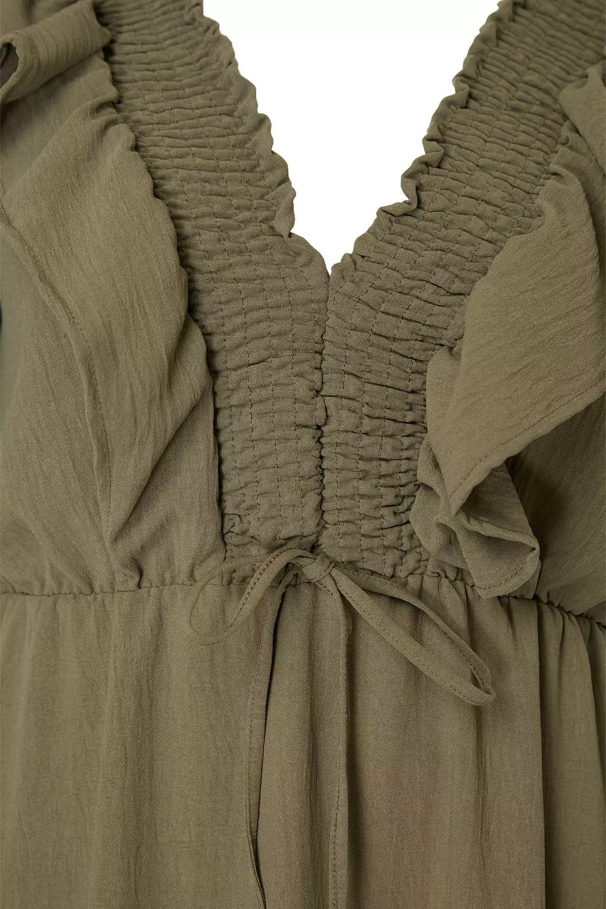 Khaki Woven Plus Size Dress Tbbss26Ah00034