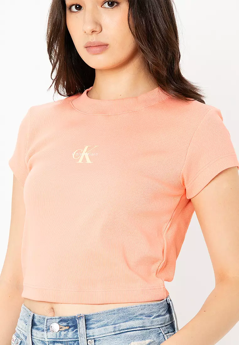 Slim Cropped Monogram T-Shirt - Calvin Klein Jeans