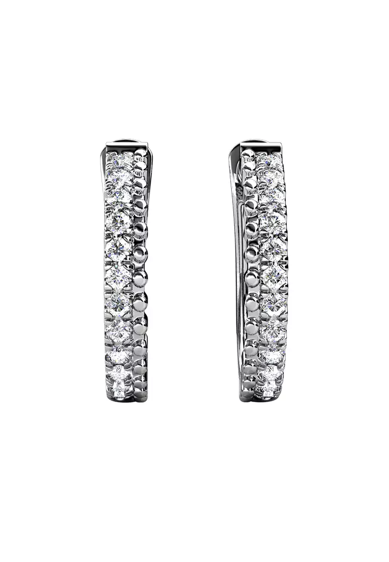 Her Jewellery Aleah Earrings (White Gold) - Luxury Crystal Embellishments plated with 18K Gold