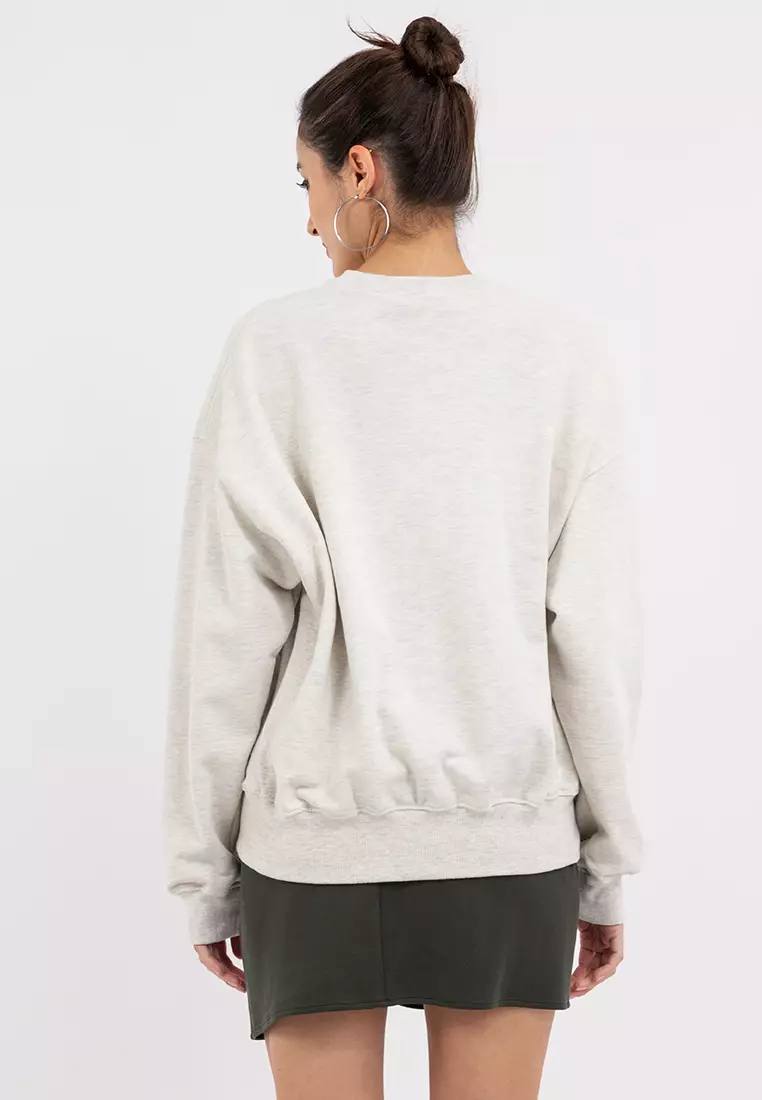 Sweatshirt Flower Mardi _Oatmeal Pink