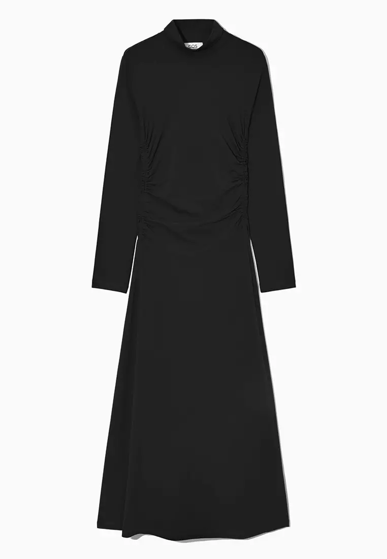 Buy COS HighNeck Gathered Midi Dress 2024 Online ZALORA