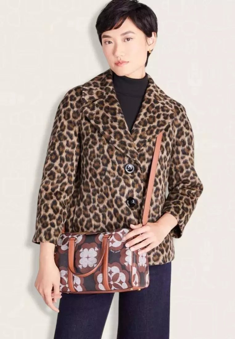 Kate Spade Flower Monogram Eleanor Medium Satchel Black Multi