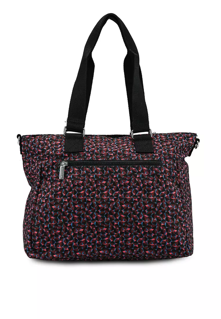 Printed Nylon Convertible Tote Bag