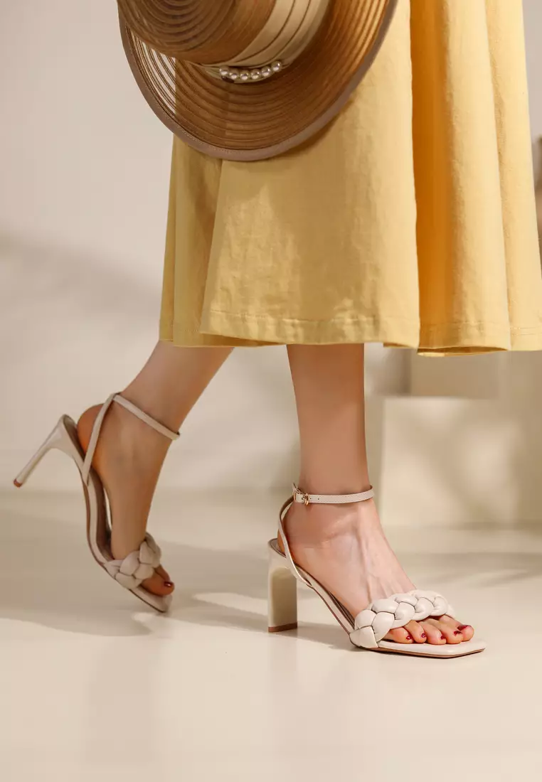 8CM Woven Strap High Heel Sandals XJ6743-6