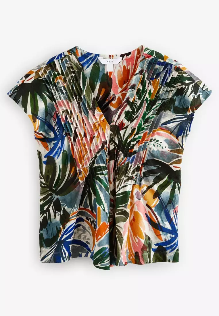 Pintuck V-Neck Top