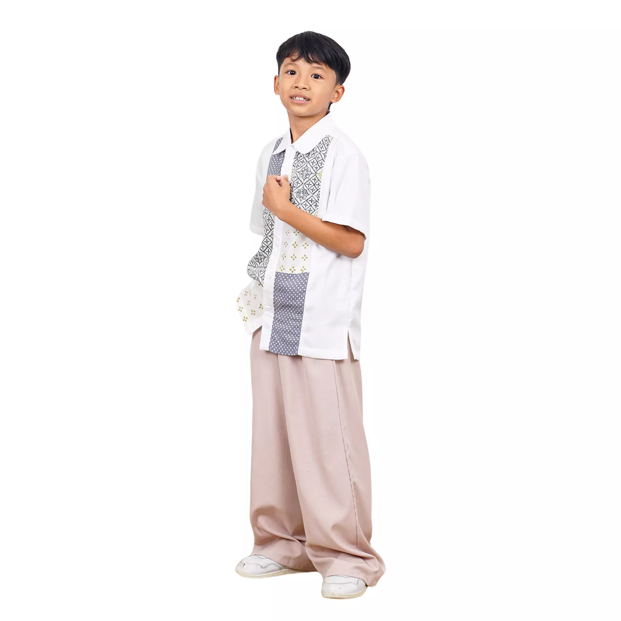 Kemeja Batik Anak Laki-laki - Bhatara Batik Eden - Atasan Kemeja Batik Modern Lengan Pendek