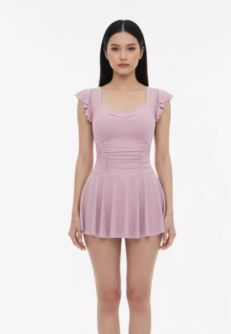 Taurus One-Piece Swimdress with Ruffles – Padded Wire-Free Women Swimwear