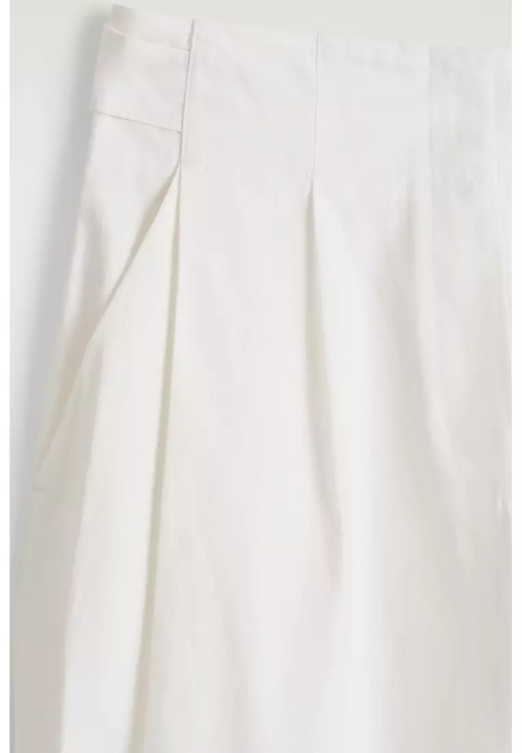 COTTON BARREL-LEG TROUSERS