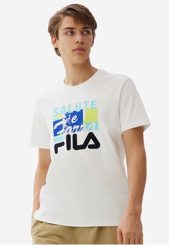 FILA white FILA Logo Theme Printed Cotton T-shirt F3437AA5B54944GS_1