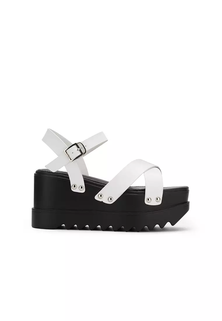 All white shop flatform sandals