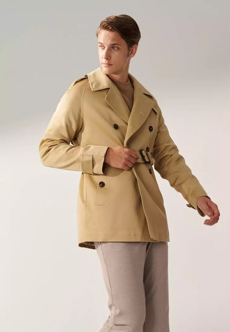 Khaki Motocycle Trench Coat