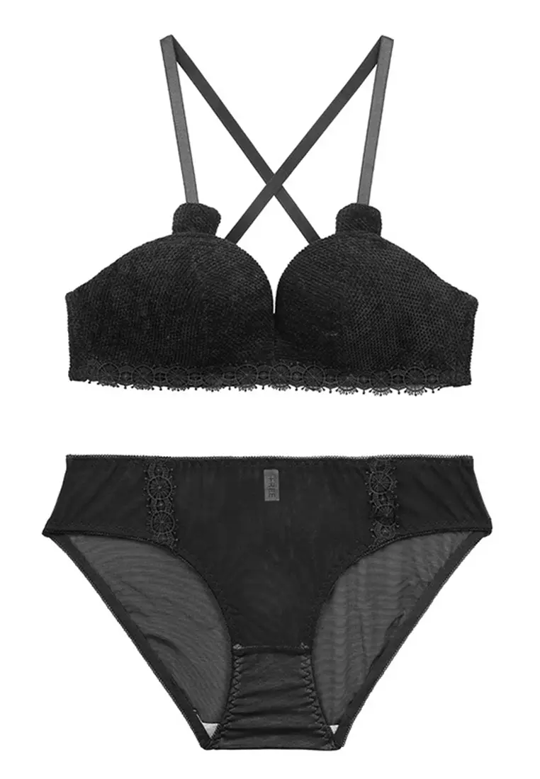 Buy ZITIQUE Comfortable And Cute Bra SetBlack 2024 Online ZALORA