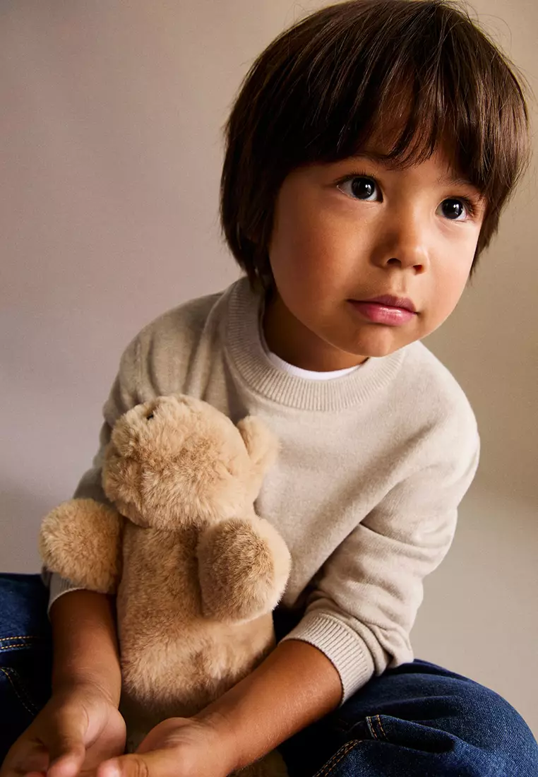 Knitted Sweater With Ribbed Details