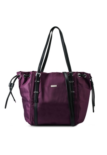 NUVEAU purple Premium Oxford Nylon Large Shoulder Bag F3710AC30D4CB4GS_1
