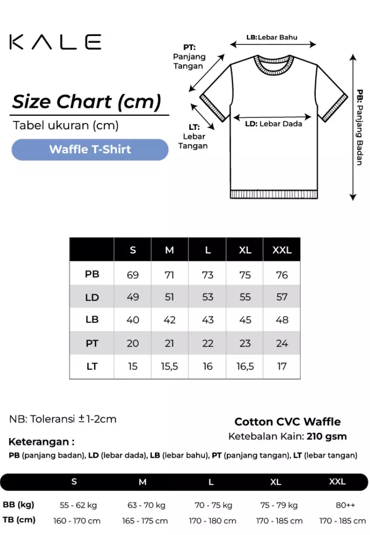 Kale Waffle Green / Kaos Polos Tekstur Lengan Pendek Pria / Unisex