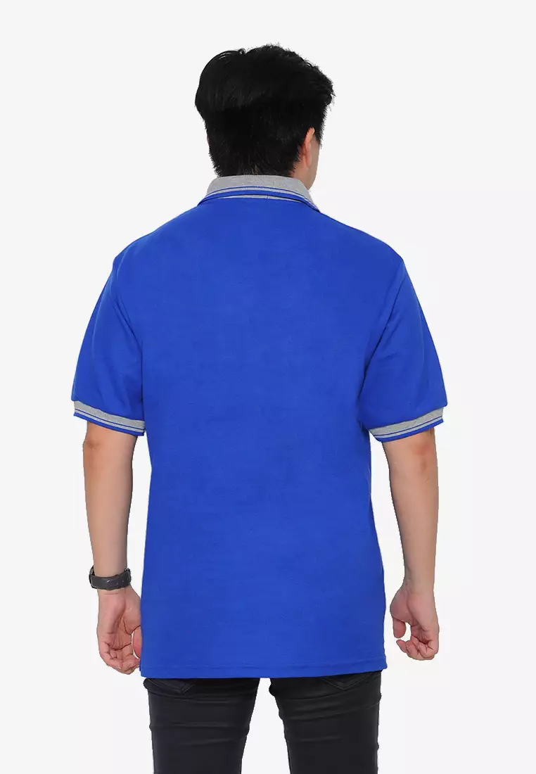 Andre Michel Kaos Polo Shirt Lengan Pendek Kerah Abu Biru Elektrik 933-15