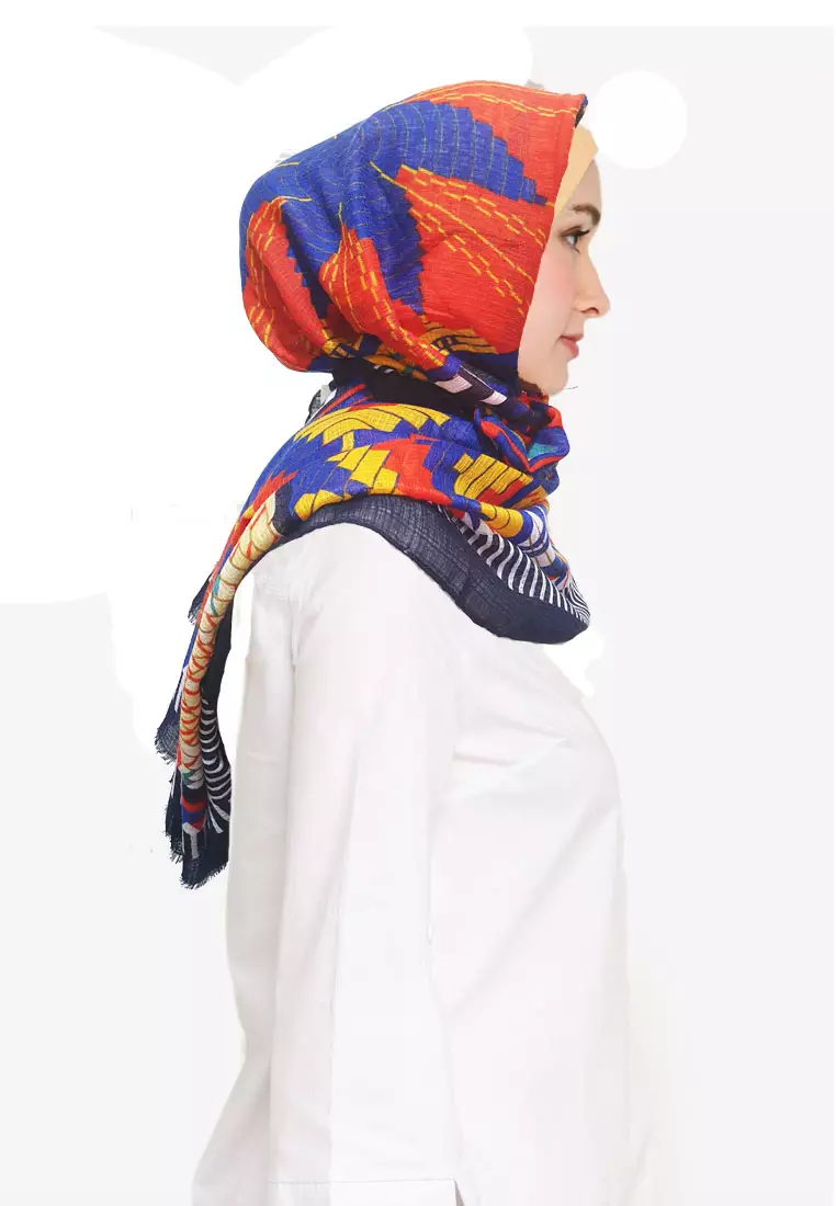 Labyrinth Hijab Pashmina Navy