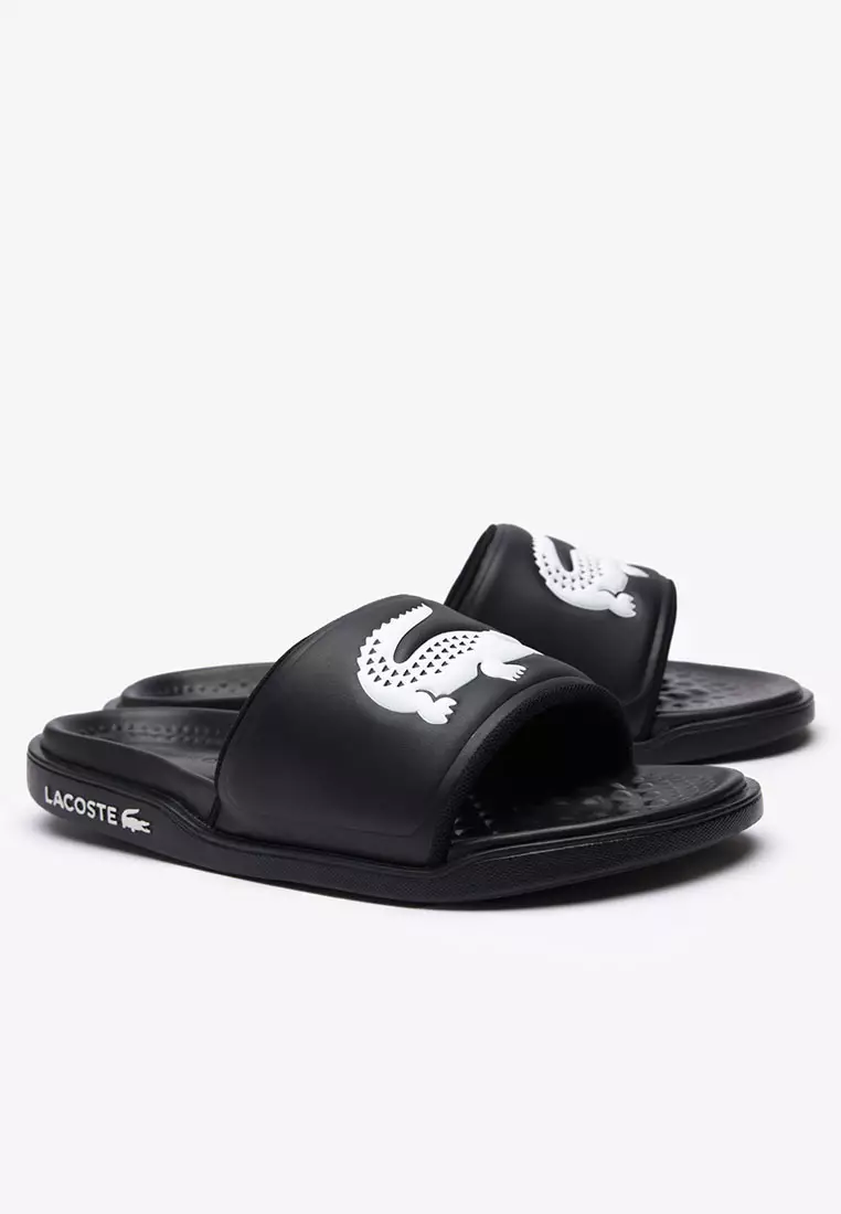Buy Lacoste Women's Croco Dualiste Synthetic Logo Strap Slides
