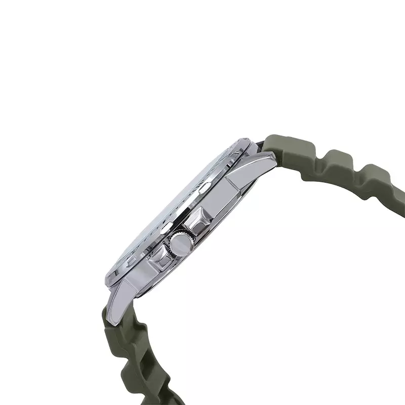 Jam Tangan Pria Casio General MTP-VD300-3BUDF Men White Dial Green Resin Band