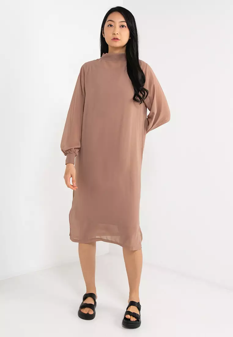 Buy GLOBAL WORK Balloon Sleeve Sheer Dress 2023 Online | ZALORA Singapore