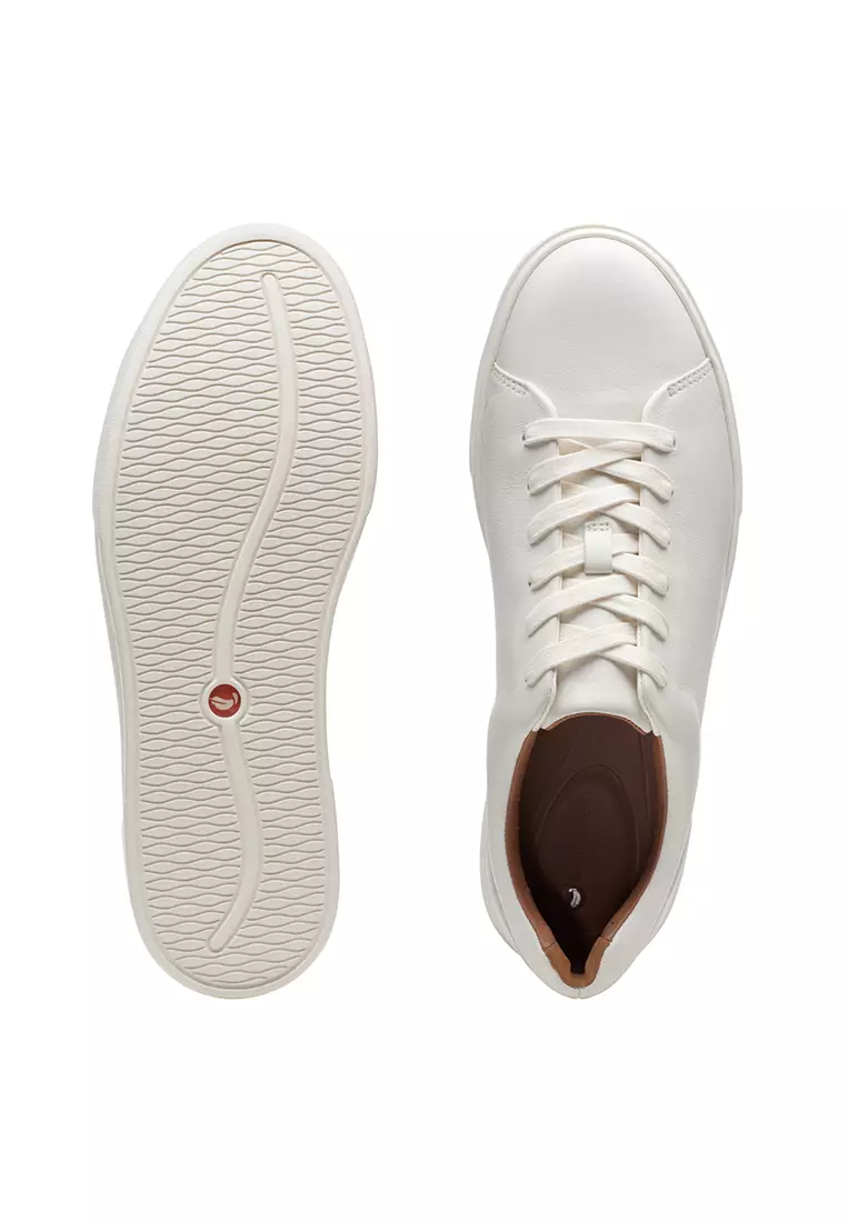 Mens Un Costa Lace Trainers - White Leather