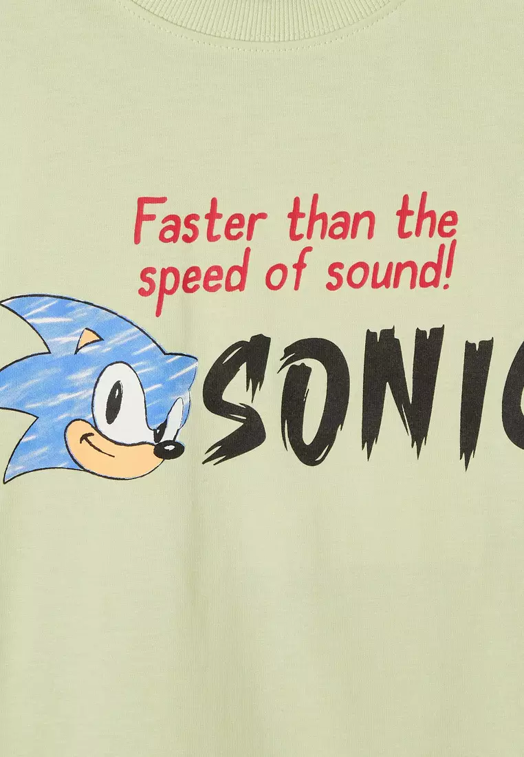 Babyshop Crew Neck Short Sleeves T-Shirt With Sonic The Hedgehog Print
