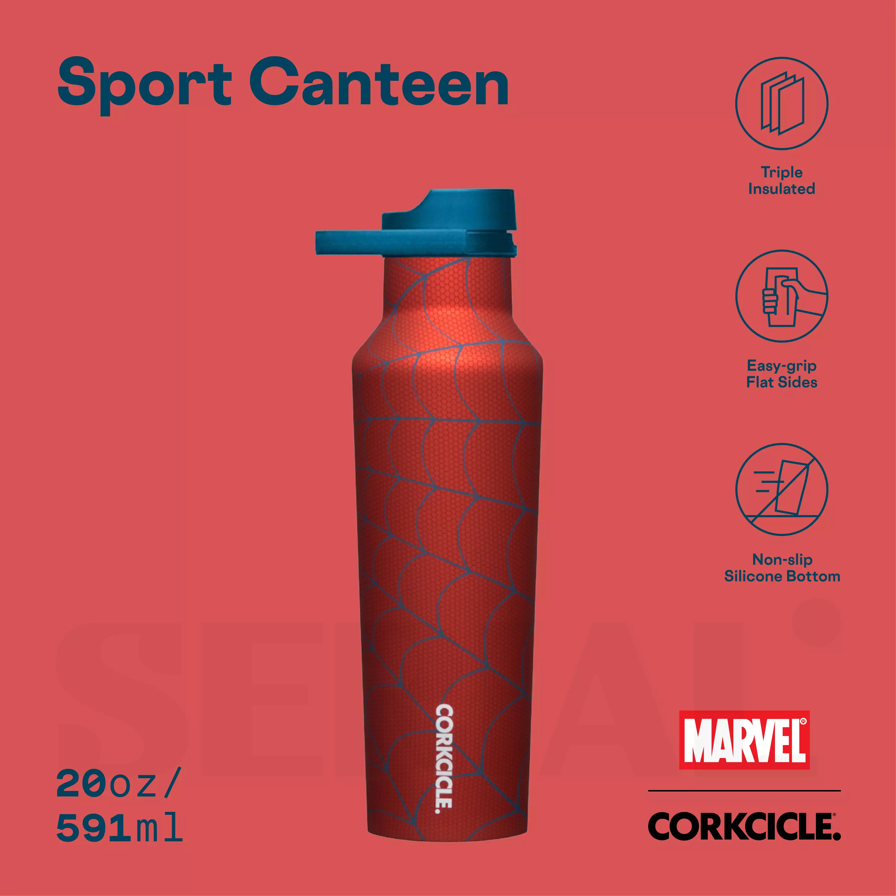 Jual Corkcicle CORKCICLE Sport Canteen 20oz Marvel Spiderman Original