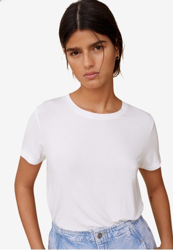 Mango white Round Neckline Basic T-Shirt 2798AAA0C2C6E0GS_1