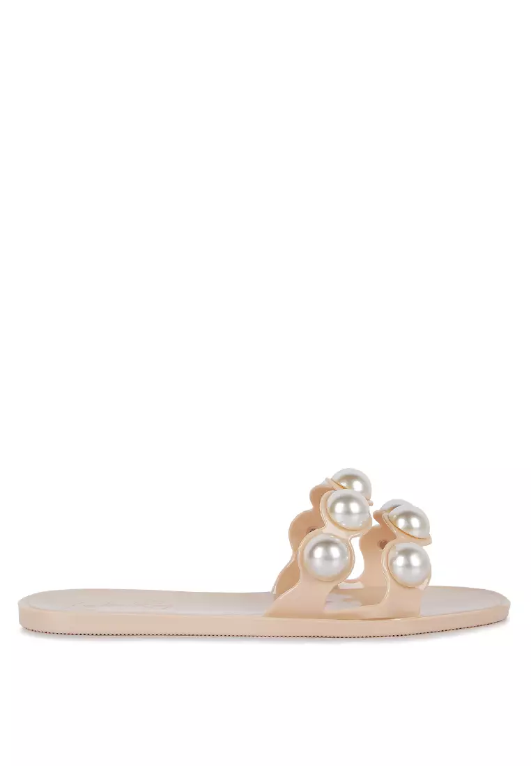 Buy London Rag Nude Faux Pearl Detail Jelly Flats 2024 Online Zalora Philippines 8103