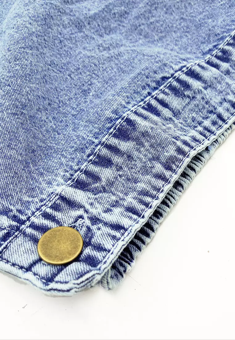 Wakakids Rok Celana Jeans Anak Perempuan Skort Snow Wash 037