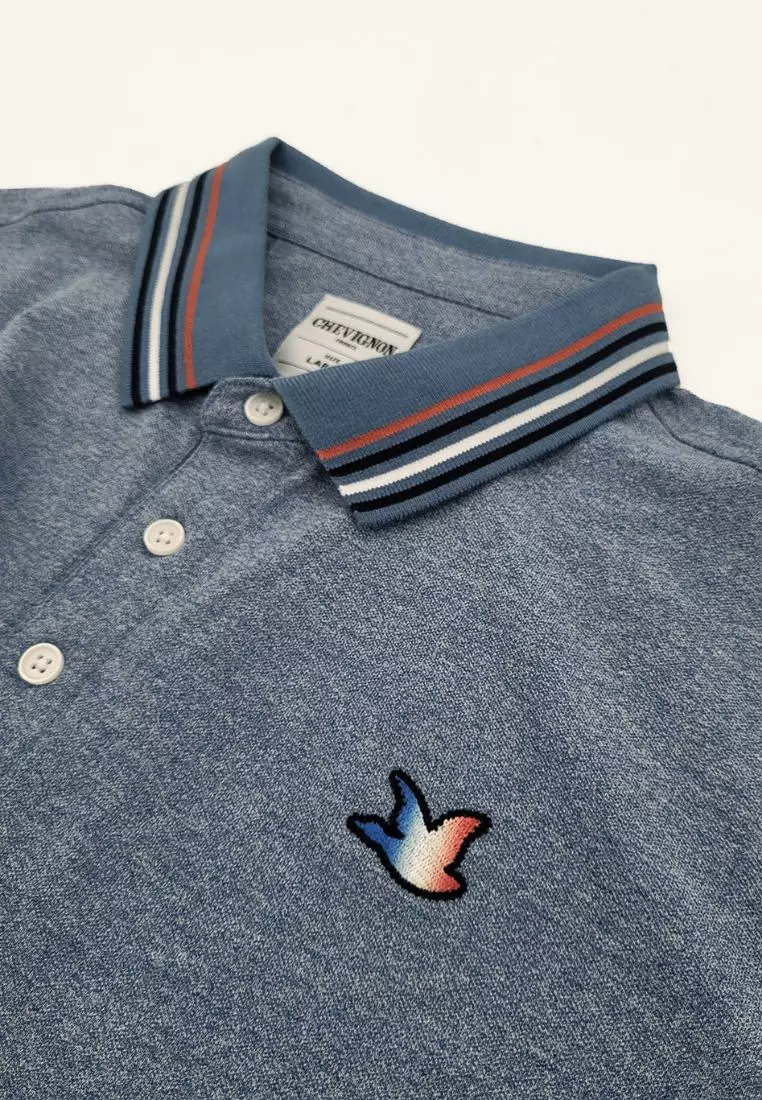 Men's Melange Logo Tipping Polos